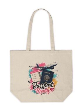 Passport Ready Canvas Tote Bag | Travel Lover Gift | Reusable Shopping Bag